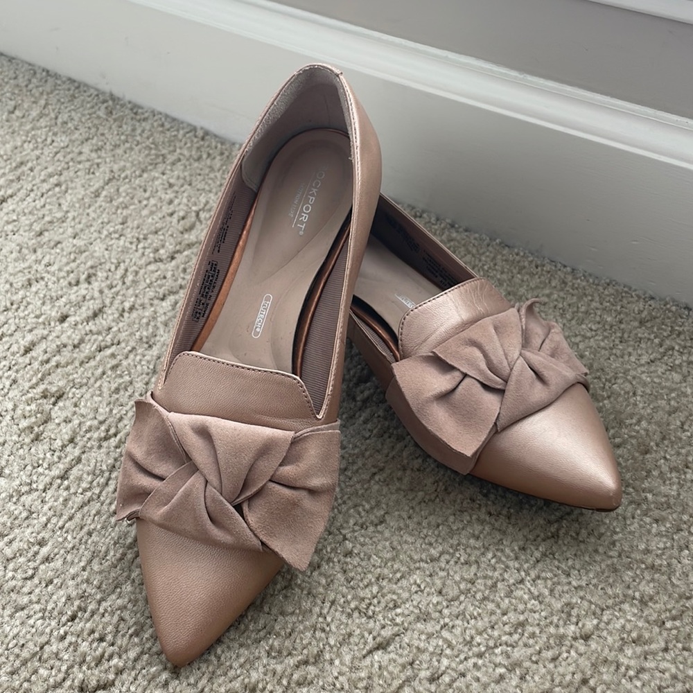 Light Pink Ballet Flats With Bows Rockport